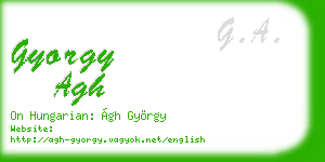gyorgy agh business card